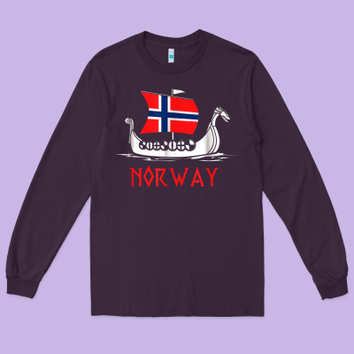 Boat Norwegian Flag Norway Viking Ship Norway Long Sleeve Tee Designed By Floraart
