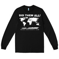 Black Seven Continents Shirt Long Sleeve Tee - FloraArt