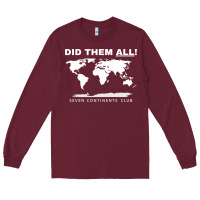 Burgundy Seven Continents Shirt Long Sleeve Tee - FloraArt