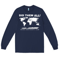 Navy Seven Continents Shirt Long Sleeve Tee - FloraArt