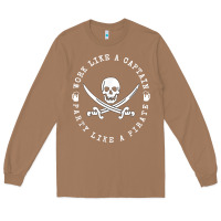 Toasted Coconut Work like a captain party like a pirate Long Sleeve Tee - FloraArt