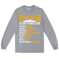 Heather Grey wicked smaht boston accent translator bostonians gifts shirt Long Sleeve Tee - FloraArt