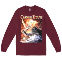 Burgundy Clash of the Titans (Transparent) Long Sleeve Tee - ArtMosaic