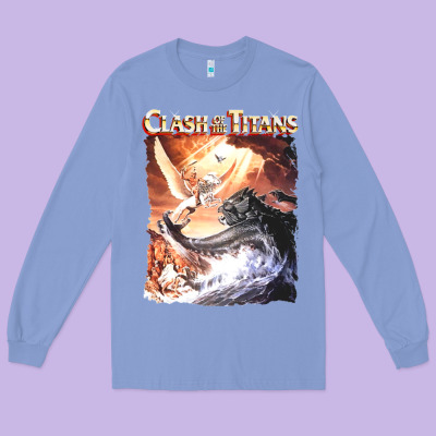 Clash Of The Titans (transparent) Long Sleeve Tee Designed By Artmosaic