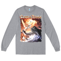 Heather Grey Clash of the Titans (Transparent) Long Sleeve Tee - ArtMosaic