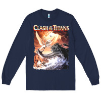 Navy Clash of the Titans (Transparent) Long Sleeve Tee - ArtMosaic