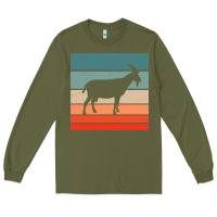 Army Green goat goats retro style vintage 140 goat lover Long Sleeve Tee - ArtMosaic