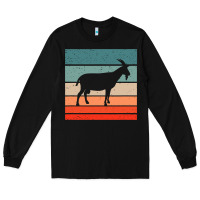 Black goat goats retro style vintage 140 goat lover Long Sleeve Tee - ArtMosaic