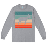 Heather Grey goat goats retro style vintage 140 goat lover Long Sleeve Tee - ArtMosaic