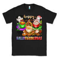 Black happy hallothanksmas coffee cups with ghost turkey Classic Tee - texasbilliewilder
