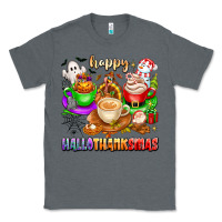 Charcoal Heather happy hallothanksmas coffee cups with ghost turkey Classic Tee - texasbilliewilder