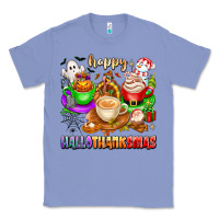 Colony Blue happy hallothanksmas coffee cups with ghost turkey Classic Tee - texasbilliewilder