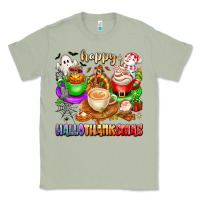 Matcha happy hallothanksmas coffee cups with ghost turkey Classic Tee - texasbilliewilder