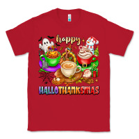 Red happy hallothanksmas coffee cups with ghost turkey Classic Tee - texasbilliewilder