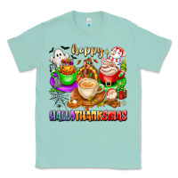 Seafoam happy hallothanksmas coffee cups with ghost turkey Classic Tee - texasbilliewilder