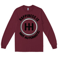 Burgundy Happiness is Not Automatic..Save the manuals.. 3 Pedals Cars Lovers gi Long Sleeve Tee - ArtMosaic