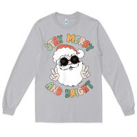 Moon Dust funny groovy stay merry and bright christmas santa claus t shirt Long Sleeve Tee - ArtMosaic