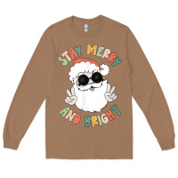 Toasted Coconut funny groovy stay merry and bright christmas santa claus t shirt Long Sleeve Tee - ArtMosaic