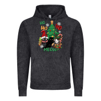 Vintage Black ho ho ho meow Vintage Hoodie - CowGirlArtShop