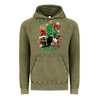 Vintage Olive ho ho ho meow Vintage Hoodie - CowGirlArtShop