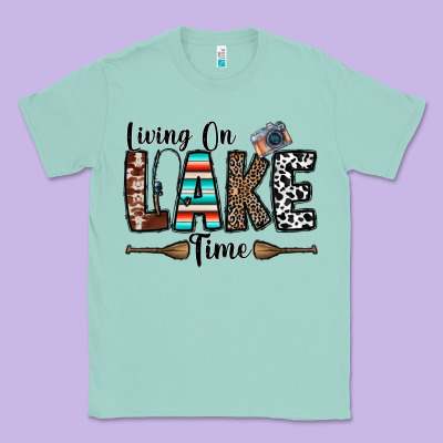 Living On Lake Time Classic Tee Designed By Cowhidedigitalart