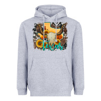 Heather Grey western texas  and cowhide with sunflower Heavyweight Hoodie - Artiststas