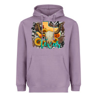 Lavender western texas  and cowhide with sunflower Heavyweight Hoodie - Artiststas