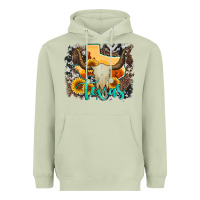 Matcha western texas  and cowhide with sunflower Heavyweight Hoodie - Artiststas