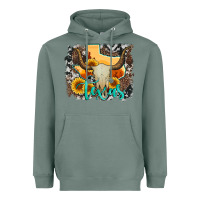 Sage western texas  and cowhide with sunflower Heavyweight Hoodie - Artiststas