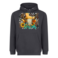 Smoke western texas  and cowhide with sunflower Heavyweight Hoodie - Artiststas