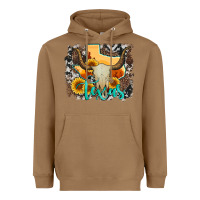 Toasted Coconut western texas  and cowhide with sunflower Heavyweight Hoodie - Artiststas