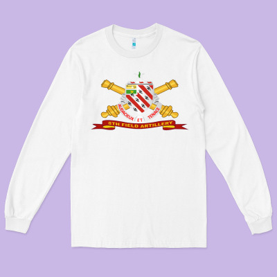 8th Field Artillery W Br   Ribbon 8th Field Artillery W Br Ribbon Long Sleeve Tee Designed By Artmosaic