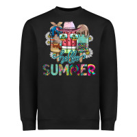 Black Hello Summer Heavyweight Sweatshirt - CowhideDigitalArt