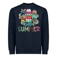 Navy Hello Summer Heavyweight Sweatshirt - CowhideDigitalArt