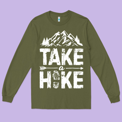 Take Hike Long Sleeve Tee Designed By Artmosaic