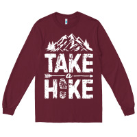 Burgundy take hike Long Sleeve Tee - ArtMosaic