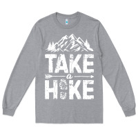 Heather Grey take hike Long Sleeve Tee - ArtMosaic