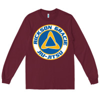 Burgundy rickson gracie jiu jitsu Long Sleeve Tee - ArtMosaic