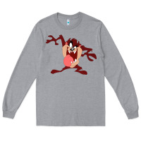 Heather Grey tasmanian devil cartoon character Long Sleeve Tee - ArtMosaic