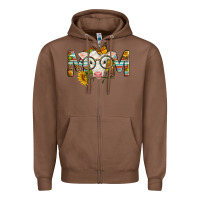 Chestnut Western Baby Calf Mom With Sunflower Zipper Hoodie - LillyAllenDesigns