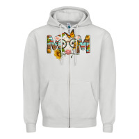 Dove Grey Western Baby Calf Mom With Sunflower Zipper Hoodie - LillyAllenDesigns