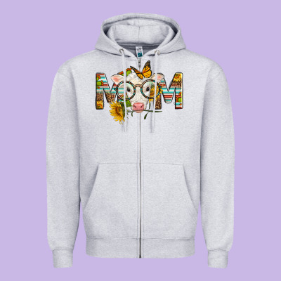 Western Baby Calf Mom With Sunflower Zipper Hoodie Designed By Lillyallendesigns