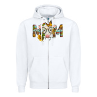 White Western Baby Calf Mom With Sunflower Zipper Hoodie - LillyAllenDesigns