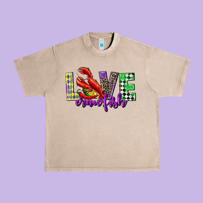 Love Crawfish Mardi Gras Urban Heavy Tee Designed By Cowgirlartshop