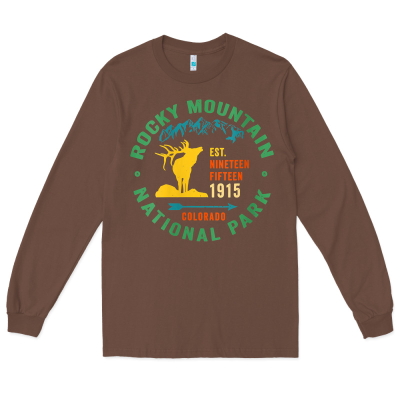 Womens Rocky Mountain National Park Hiking Travel Souvenir Novelty V N Long Sleeve Tee by trangStudio | Teevron