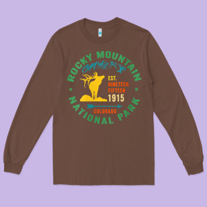 Womens Rocky Mountain National Park Hiking Travel Souvenir Novelty V N Long Sleeve Tee Designed By Trangstudio