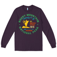 Plum womens rocky mountain national park hiking travel souvenir novelty v n Long Sleeve Tee - trangStudio