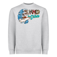 Heather Grey Summer Vibes Heavyweight Sweatshirt - CowhideDigitalArt
