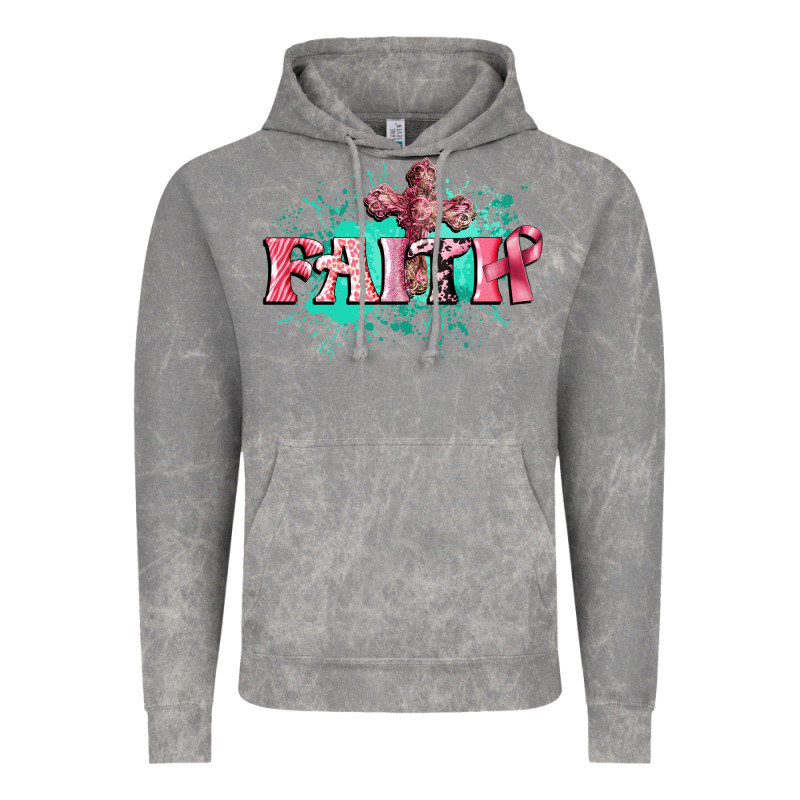 Faith Breast Cancer Vintage Hoodie by CowGirlArtShop | Teevron