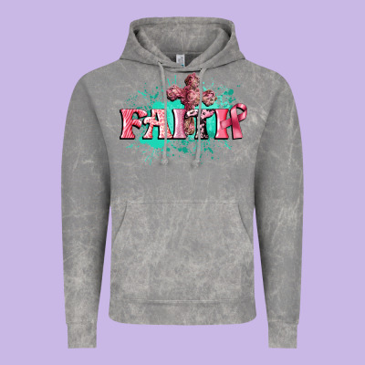 Faith Breast Cancer Vintage Hoodie Designed By Cowgirlartshop